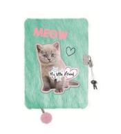 Pamiętnik z kłódką A5/96K włochacz Fluffy Kitty