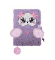 Pamiętnik z kłódką A5/96K 3D włochacz Violet owl
