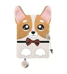 Pamiętnik z kłódką A5/96K 3D włochacz Corgi