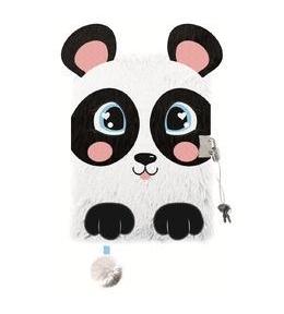 Pamiętnik z kłódką A5/96K 3D włochacz Panda