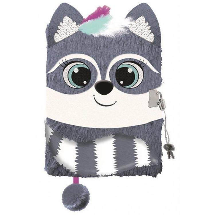 Pamiętnik A5/96K z kłódką 3D Racoon