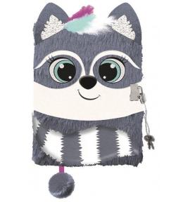 Pamiętnik A5/96K z kłódką 3D Racoon