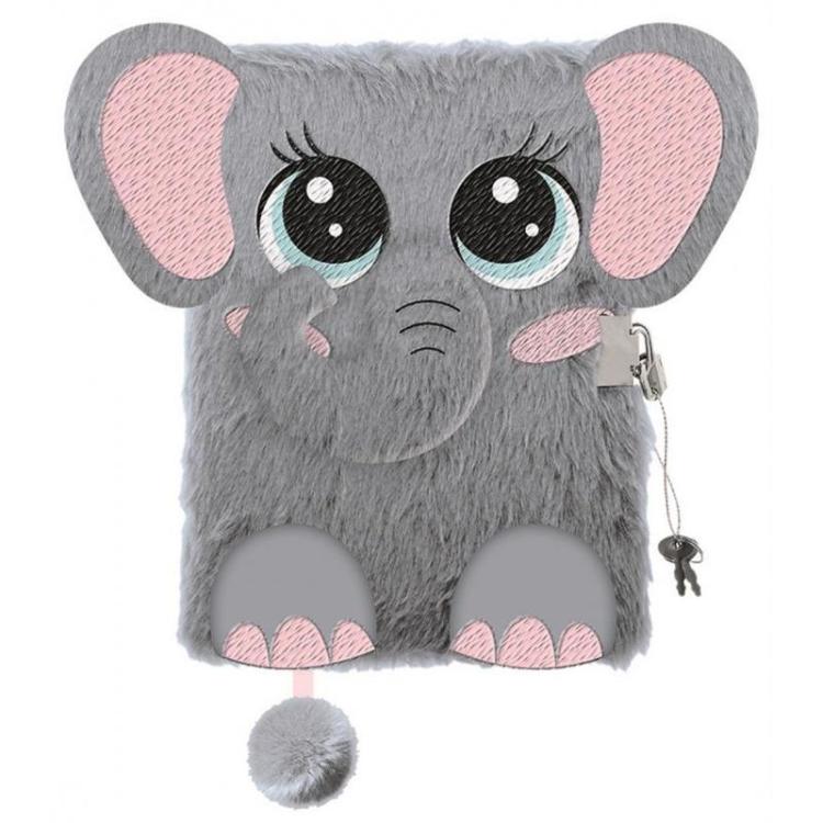 Pamiętnik A5/96K z kłódką 3D Elephant