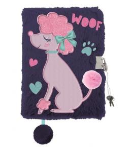 Pamiętnik A5/96K z kłódką 3D Lady poodle