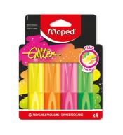 Zakreślacz Glitter Fluo brokatowy 4 kolory MAPED