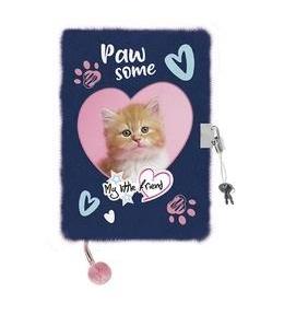 Pamiętnik z kłódką A5/96K włochacz Kot