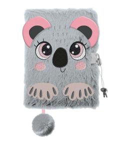 Pamiętnik z kłódką A5/96K 3D włochacz Sweet Koala