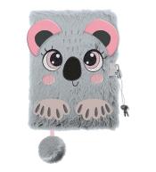 Pamiętnik z kłódką A5/96K 3D włochacz Sweet Koala