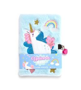 Pluszowy notatnik zamykany z kłódką Jednorożec