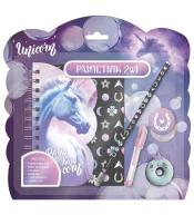 Pamiętnik z kłódką 2w1 + przybory Jednorożec 15