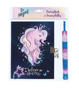 Pamiętnik z kłódką + bransoletka Jednorożec 13