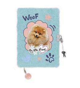 Pamiętnik z kłódką A5/96K włochacz Pies