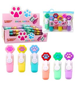 Mini zakreślacze z łapką 6szt