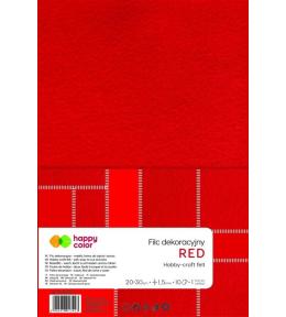 Filc dekoracyjny czerwony 10szt HAPPY COLOR