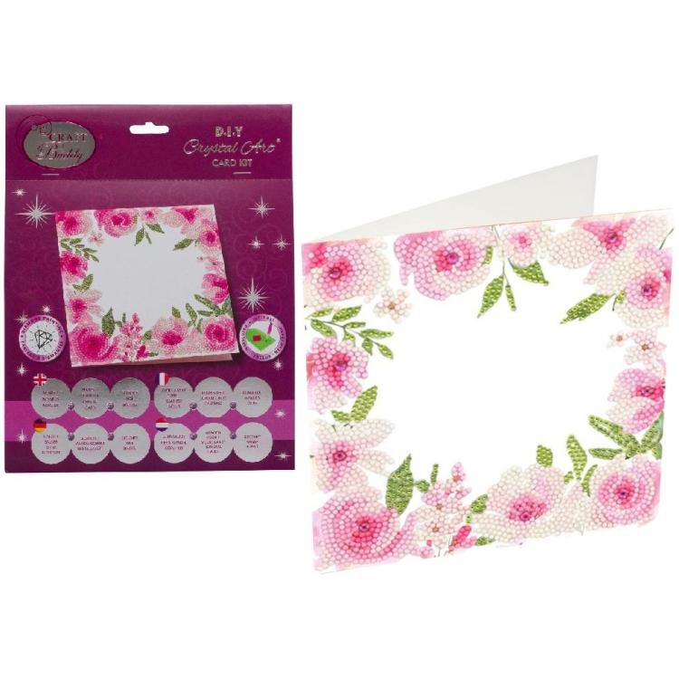 Diamentowa mozika Ramka kwiatowa 18x18cm