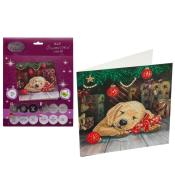 Diamentowa mozika Śpiący szczeniak 18x18cm