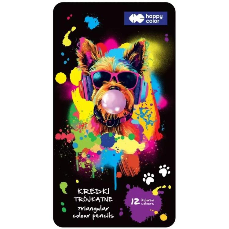 Kredki drewniane trójkątne 12 kolorów