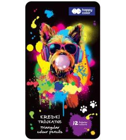 Kredki drewniane trójkątne 12 kolorów