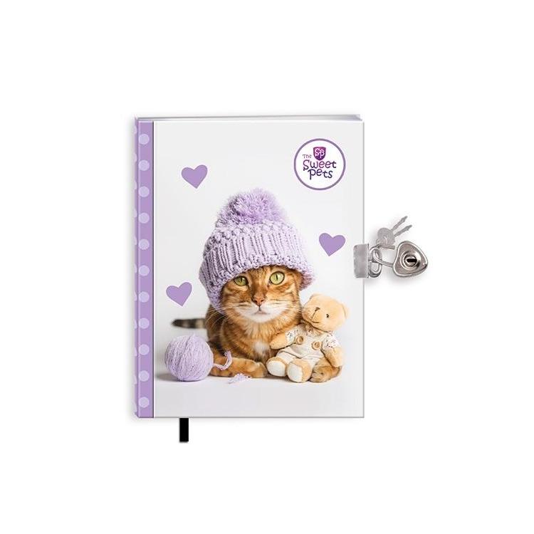 Pamiętnik z zakładką i kłódką The sweet pets Kot