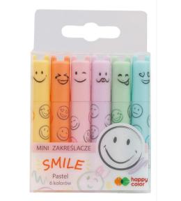 Zakreślacze mini 6 kolorów pastel HAPPY COLOR