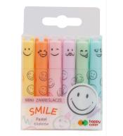 Zakreślacze mini 6 kolorów pastel HAPPY COLOR