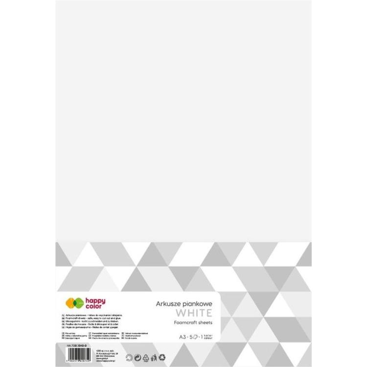 Arkusze piankowe A3 5szt biały HAPPY COLOR
