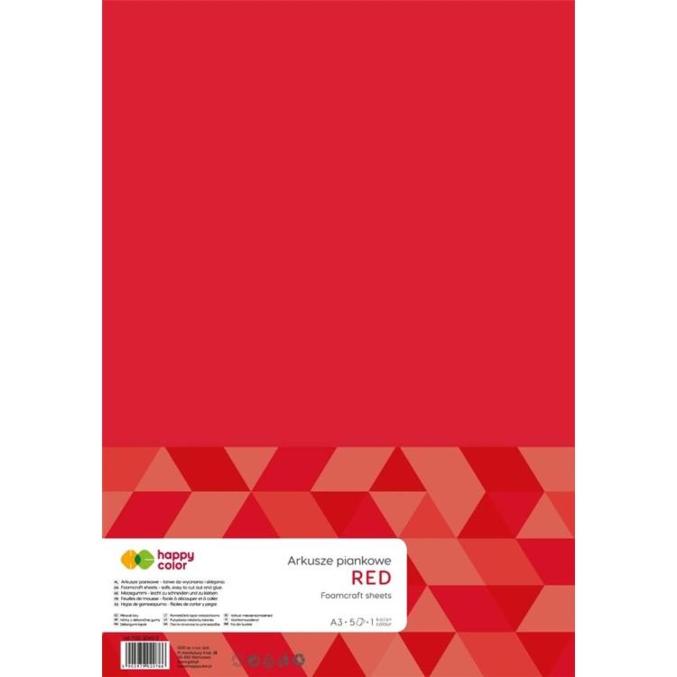 Arkusze piankowe A3 5szt czerwony HAPPY COLOR