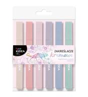 Zakreślacze kremowe geometryczne 6szt KIDEA