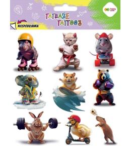 Tatuaże zmywalne Sports Animals HAPPY COLOR