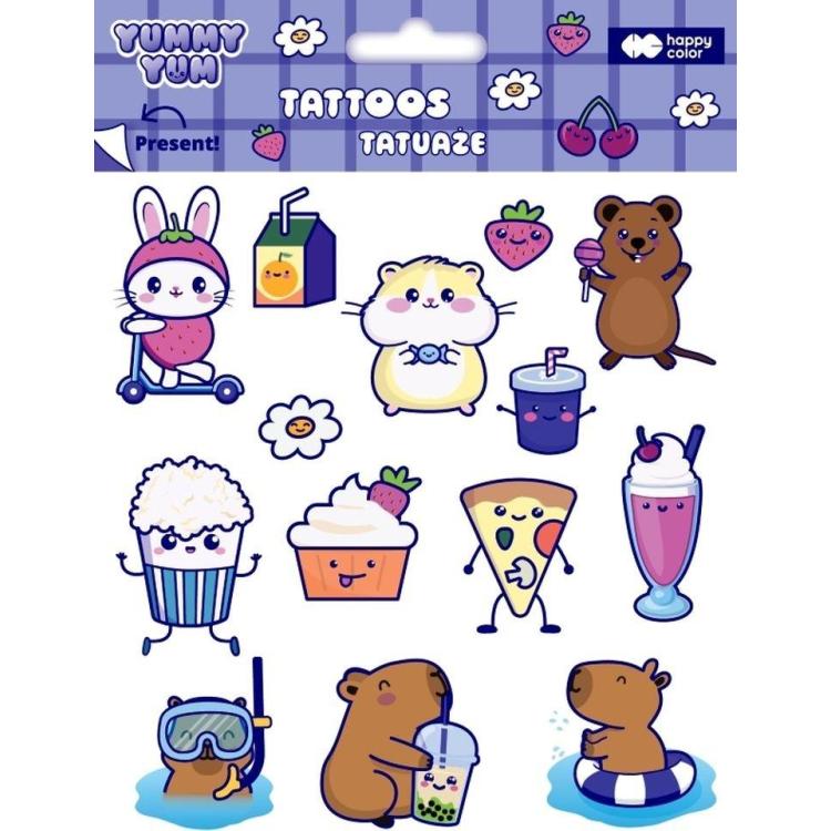 Tatuaże zmywalne Yummy Yum Kapibara HAPPY COLOR