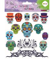 Tatuaże zmywalne Blue skulls HAPPY COLOR