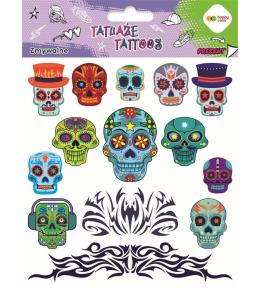 Tatuaże zmywalne Blue skulls HAPPY COLOR