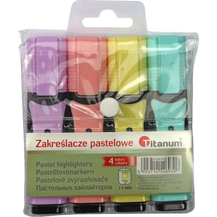 Zakreślacze pastelowe 4 kolory