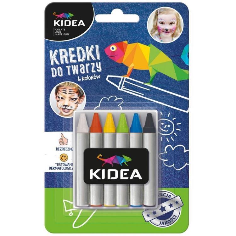 Kredki do twarzy 6 kolorów x 2,5g KIDEA