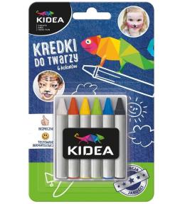 Kredki do twarzy 6 kolorów x 2,5g KIDEA