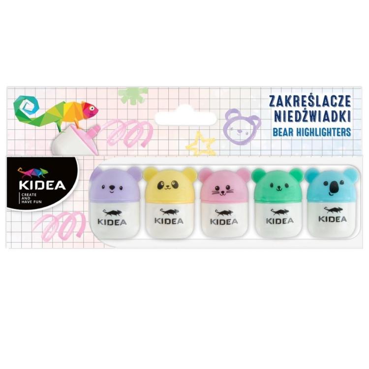 Zakreślacze niedźwiadki 5szt KIDEA