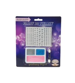 Farby do malowania twarzy perłowe z naklejkami