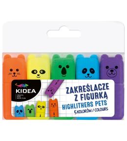 Zakreślacze z figurką 5szt. KIDEA