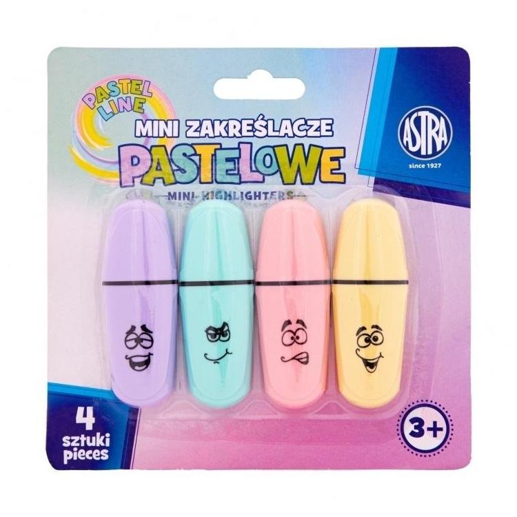 Zakreślacze mini pastel 4kol ASTRA