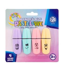 Zakreślacze mini pastel 4kol ASTRA