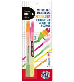 Zakreślacze dwustronne 4 kolory KIDEA