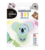 Zakreślacze z figurką 3w1 KIDEA