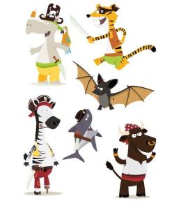 Tatuaże - Zwierzaki piraci