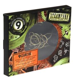 Łamigłówki metalowe 9 szt Steampunk czerwony G3