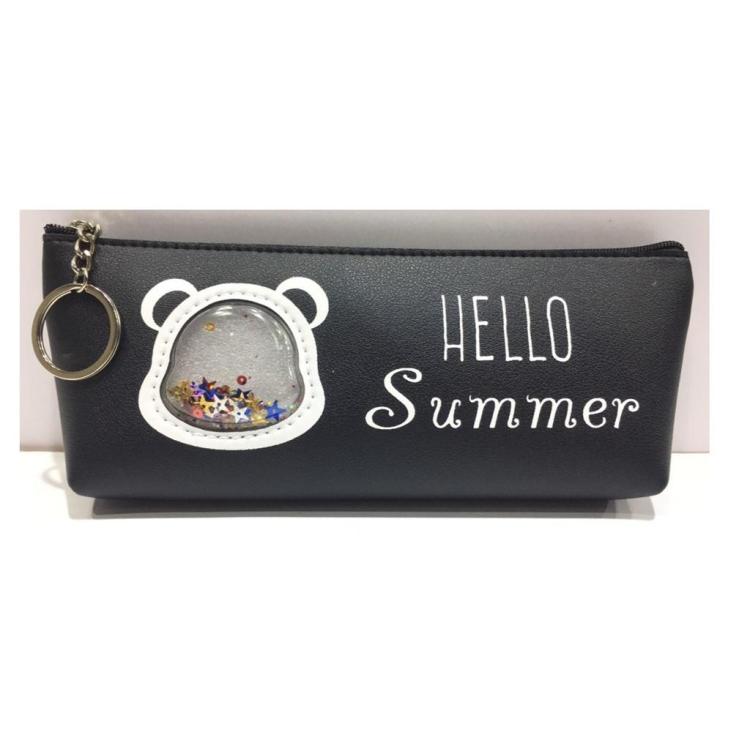 Piórnik saszetka Misiek Hello summer czarny FRESH