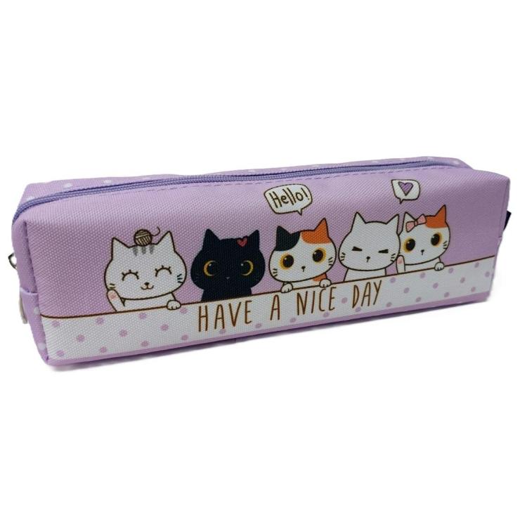 Piórnik tuba mała Kotki fiolet