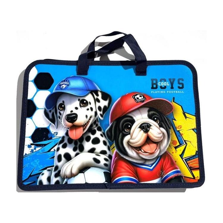 Teczka-torba A4+ zapinana na zamek z rączką Pieski