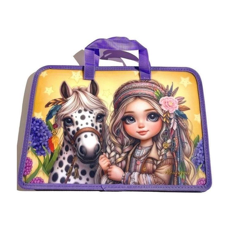 Teczka-torba A4+ zapinana na zamek z rączką Koń