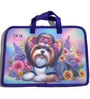 Teczka-torba A4+ zapinana na zamek z rączką Piesek