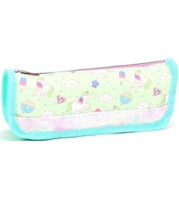 Piórnik tuba mała Jednorożce brokat seledyn